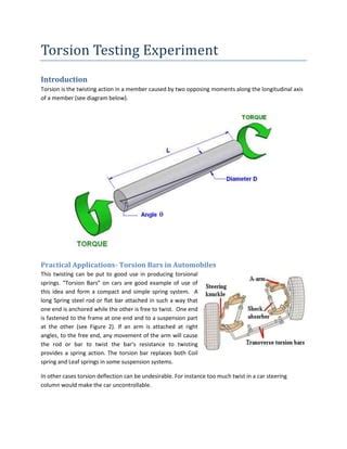 Torsion testing experiment (instructor) 